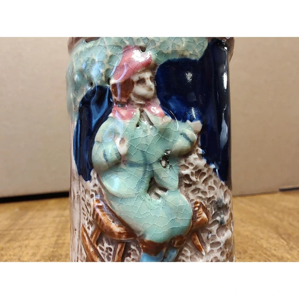 Handmade Bay Rum Scented Candle 6 oz Vintage Ceramic Mini Beer Stein Mug D27